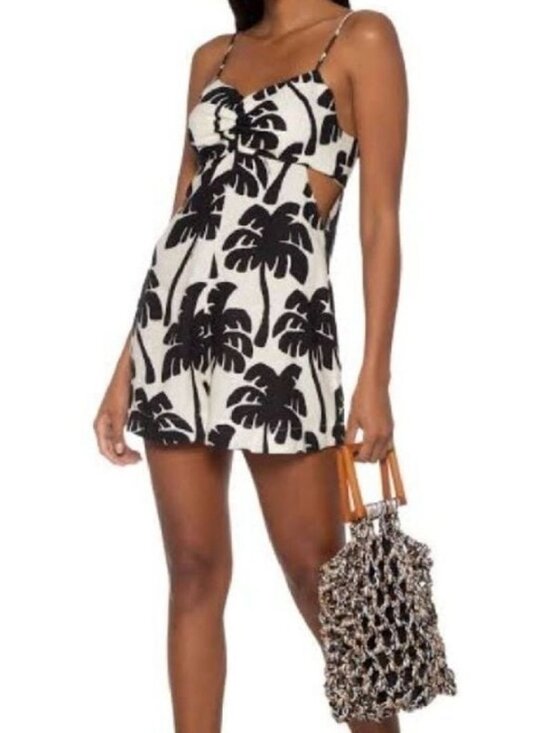 FARM Rio Pants - FARM Rio Palm Print Romper Size P Small